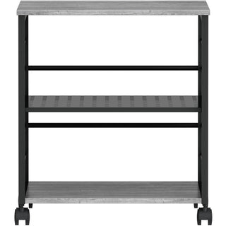 Lorell Deskside Mobile Machine Stand - 200 lb Load Capacity - 26.5" Height x 23.6" Width x 19.6" Depth - Desk - Powder Coated - Metal, Laminate, Polyvinyl Chloride (PVC) - Charcoal, Black