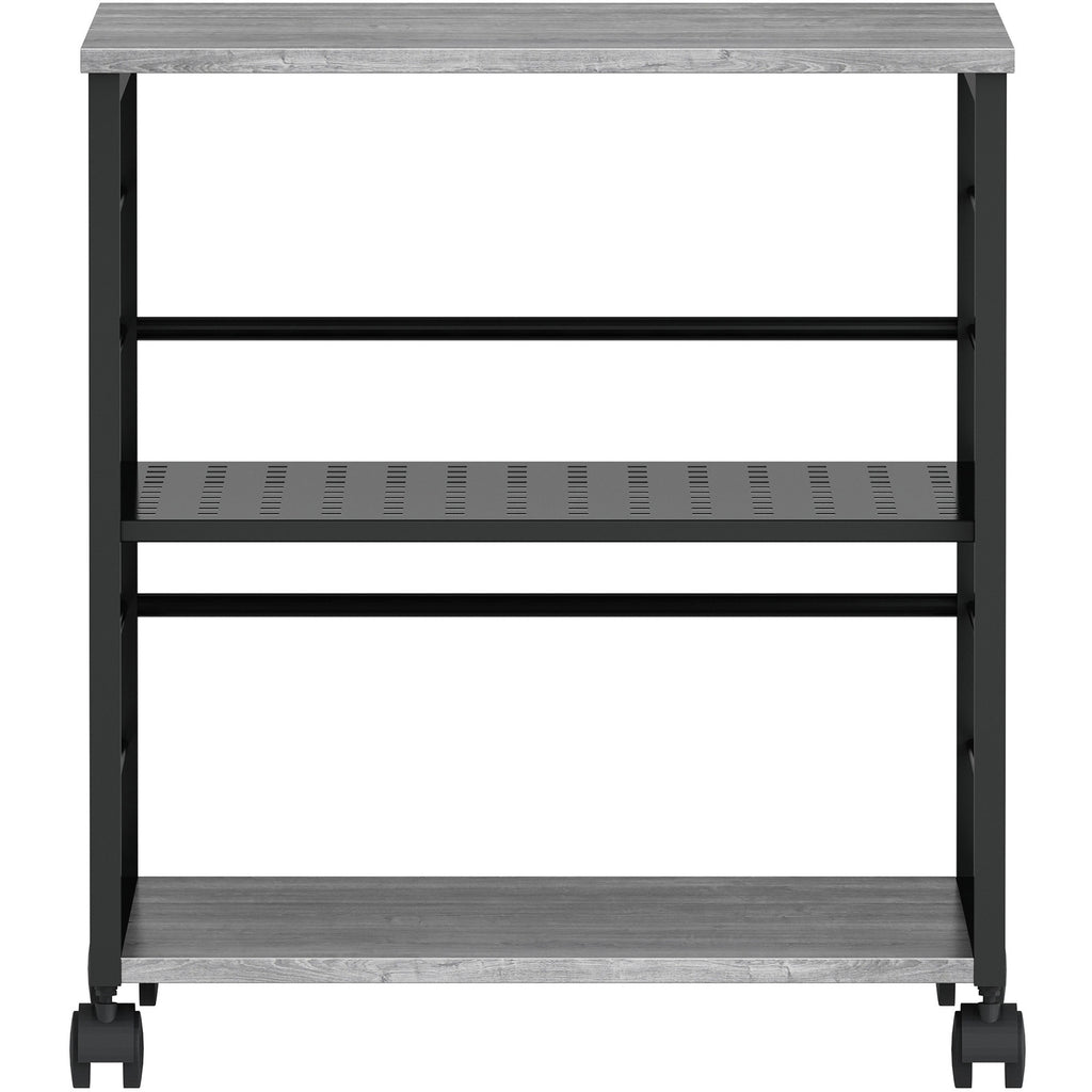 lorell-deskside-mobile-machine-stand-200-lb-load-capacity-265-height-x-236-width-x-196-depth-desk-powder-coated-metal-laminate-polyvinyl-chloride-pvc-charcoal-black_llr60263 - 3