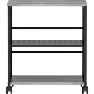 lorell-deskside-mobile-machine-stand-200-lb-load-capacity-265-height-x-236-width-x-196-depth-desk-powder-coated-metal-laminate-polyvinyl-chloride-pvc-charcoal-black_llr60263 - 3
