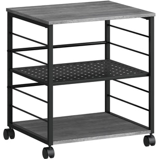 lorell-deskside-mobile-machine-stand-200-lb-load-capacity-265-height-x-236-width-x-196-depth-desk-powder-coated-metal-laminate-polyvinyl-chloride-pvc-charcoal-black_llr60263 - 1
