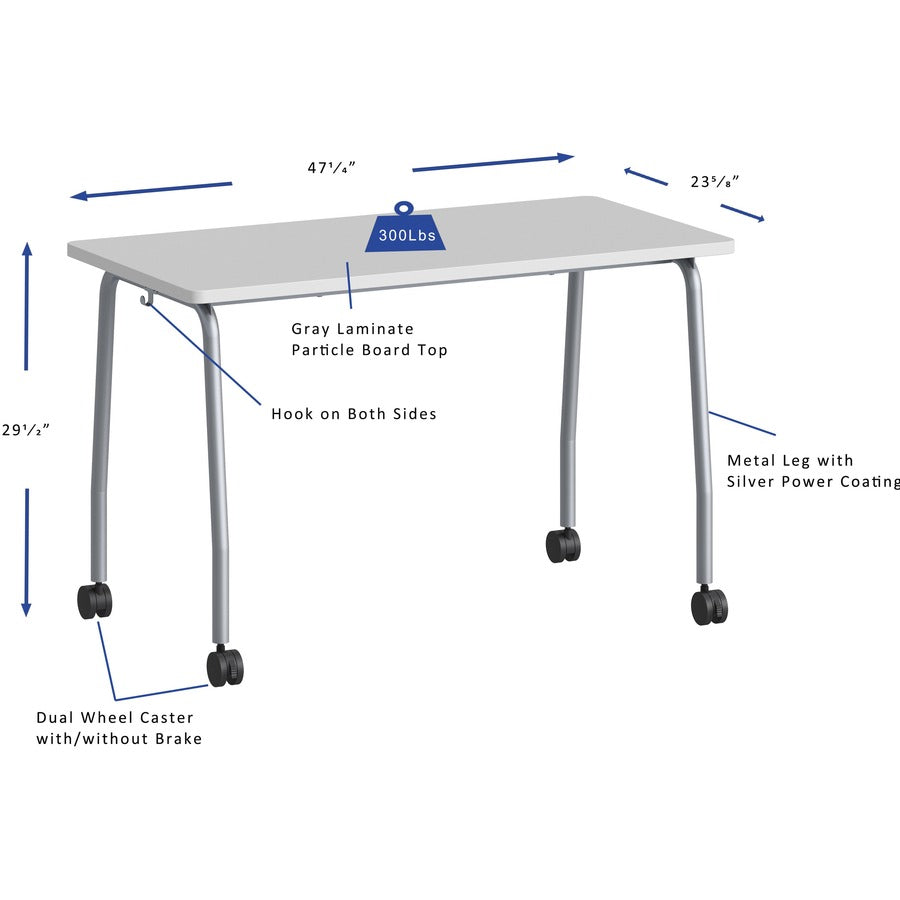 lorell-training-table-for-table-toplaminated-top-300-lb-capacity-2950-table-top-length-x-2363-table-top-width-x-1-table-top-thickness-4725-height-assembly-required-gray-particleboard-top-material-1-each_llr60847 - 6