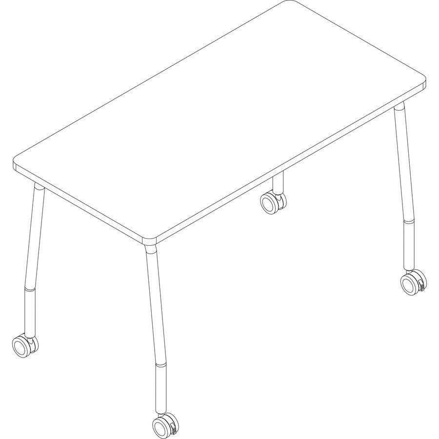 Lorell Training Table - For - Table TopLaminated Top - 300 lb Capacity - 29.50" Table Top Length x 23.63" Table Top Width x 1" Table Top Thickness - 47.25" Height - Assembly Required - Weathered Charcoal - Particleboard Top Material - 1 Each - 7