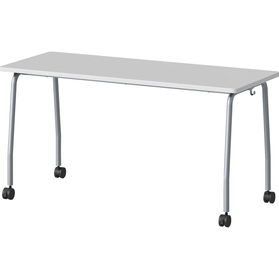 Lorell Training Table - For - Table TopLaminated Top - 300 lb Capacity - 29.50" Table Top Length x 23.63" Table Top Width x 1" Table Top Thickness - 59" Height - Assembly Required - Gray - Particleboard Top Material - 1 Each