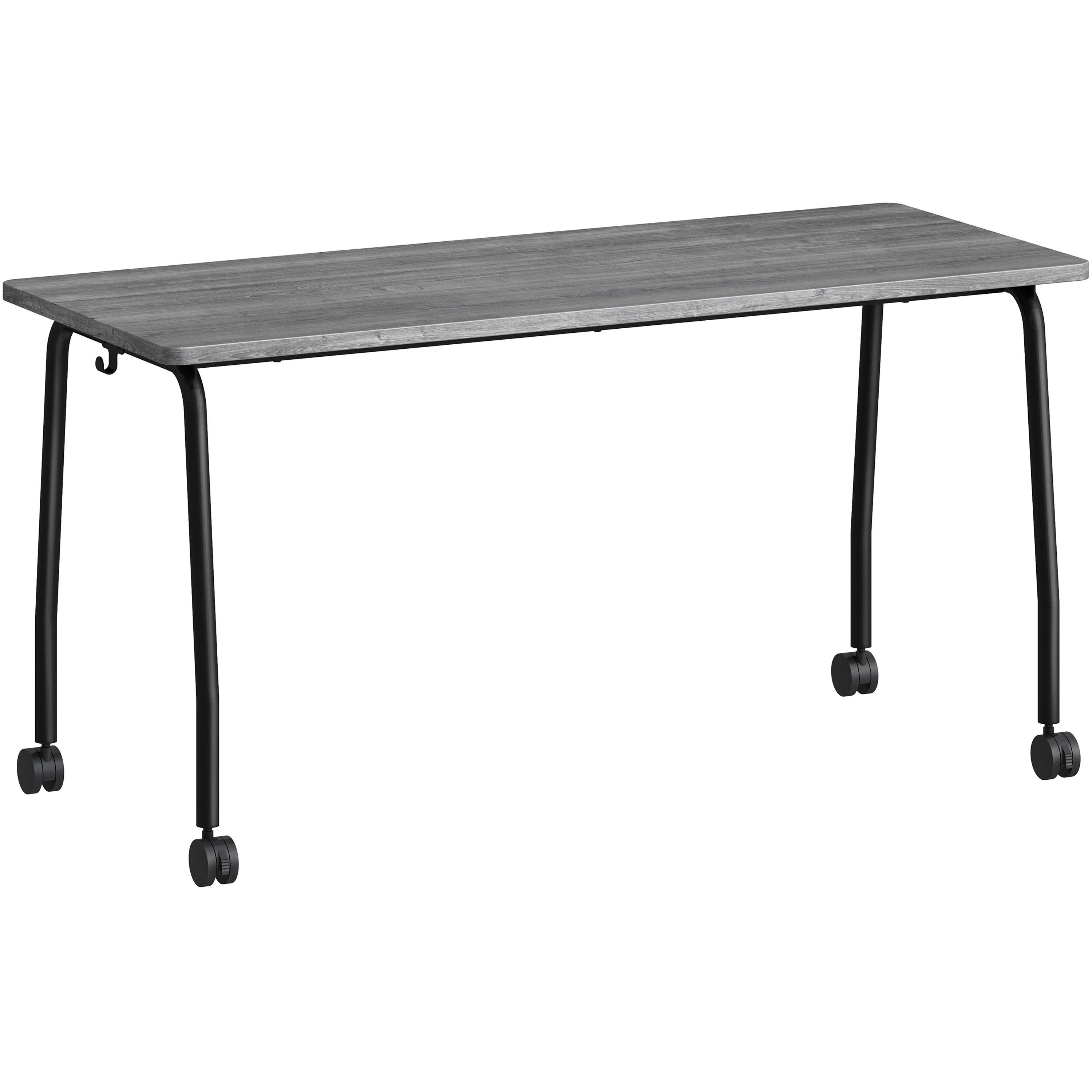 lorell-training-table-for-table-toplaminated-top-300-lb-capacity-2950-table-top-length-x-2363-table-top-width-x-1-table-top-thickness-59-height-assembly-required-weathered-charcoal-particleboard-top-material-1-each_llr60846 - 1