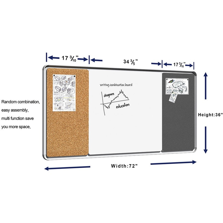 Lorell Mounting Frame for Whiteboard - Silver - 1 Each
