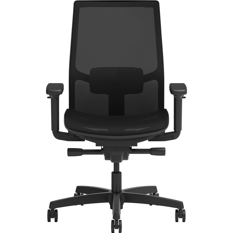 HON Ignition 2.0 Mid-back Mesh Seat Task Chair - Black Mesh Seat - Fog Mesh Back - Mid Back - Black - Armrest - 1 Each