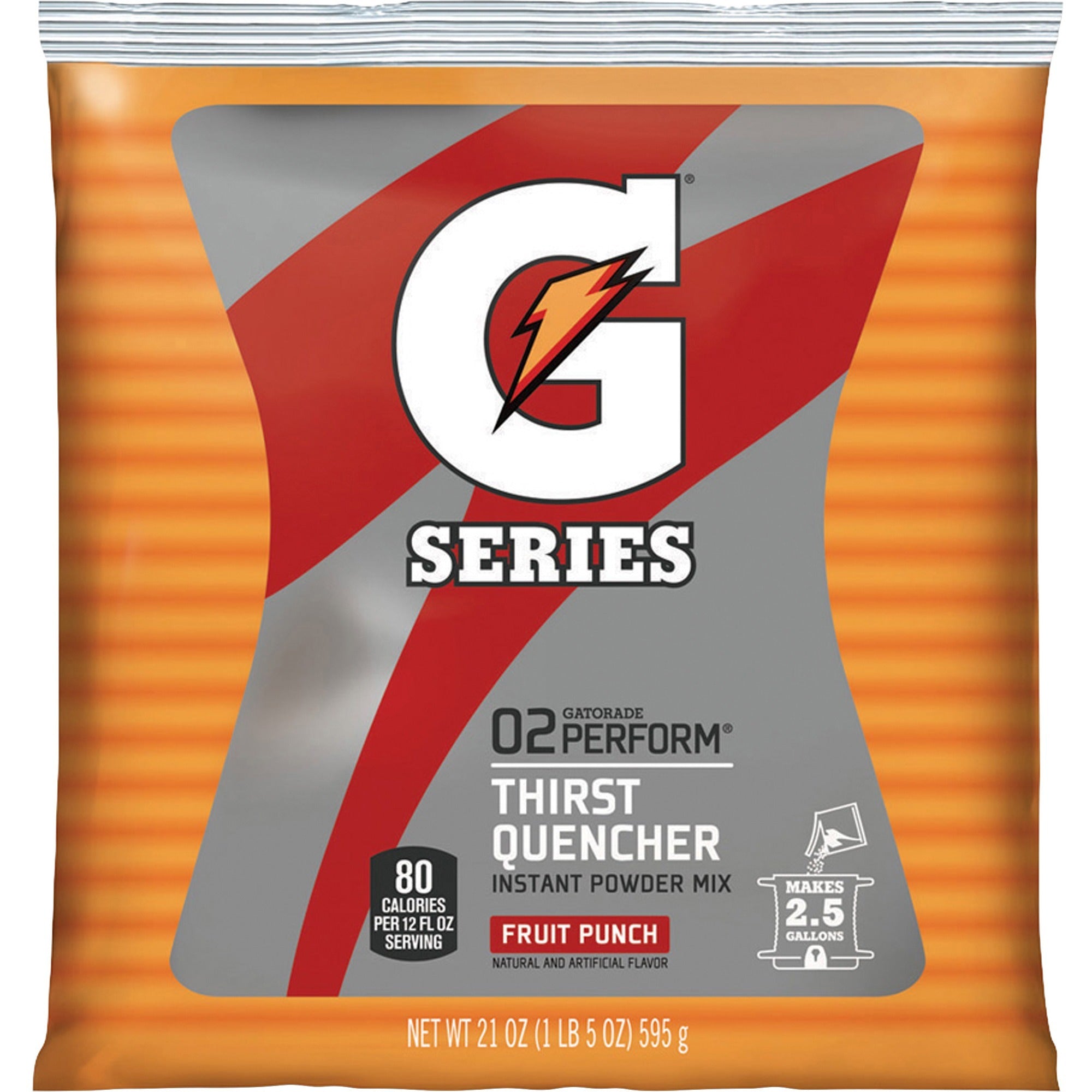 Gatorade Fruit Punch Thirst Quencher - Powder - 1.31 lb - 2.50 gal Maximum Yield - 32 / Carton