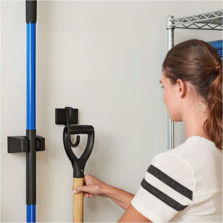 Duck Brand EasyMounts Heavy-Duty Garage Kit - 15 lb (6.80 kg), 50 lb (22.68 kg) Capacity - for Home, Garage, Broom, Shovel - Black - 1 Each