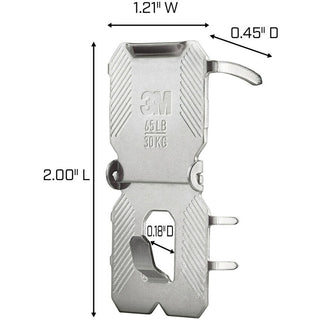 3M CLAW Drywall Picture Hanger - 65 lb (29.48 kg) Capacity - 2" Length - for Pictures, Project, Mirror, Frame, Home, Decoration - Steel - Gray - 2 / Pack