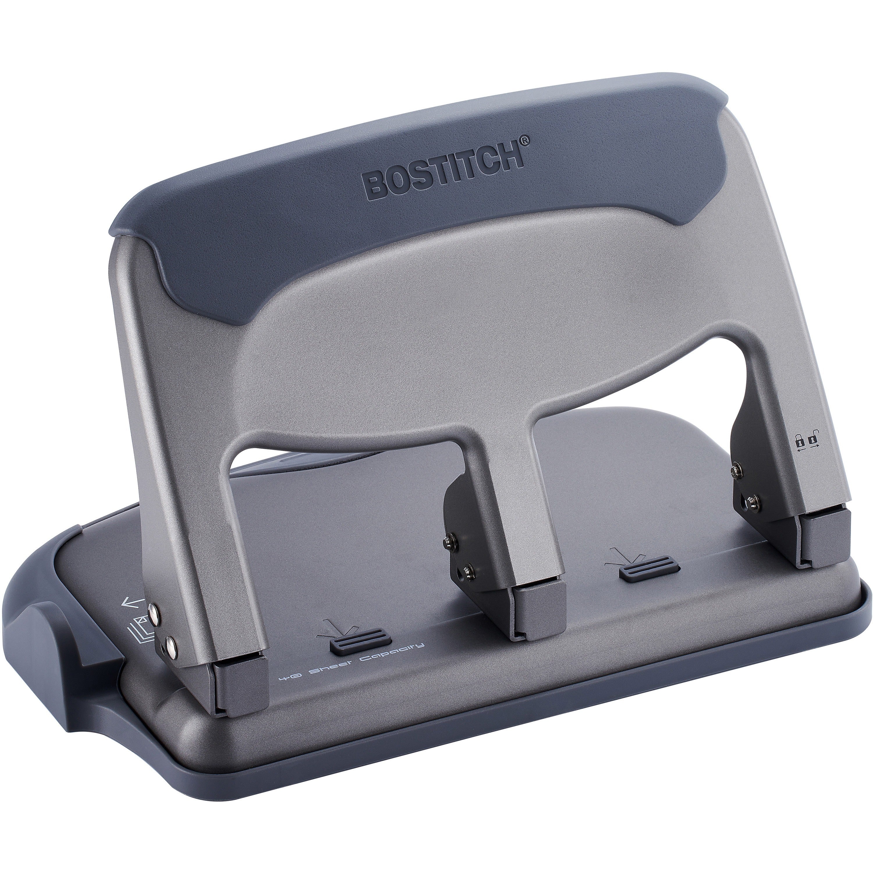 bostitch-antimicrobial-ez-squeeze-hole-punch-3-punch-heads-40-sheet-of-20lb-paper-9-32-punch-size-metal_boshp40am - 1