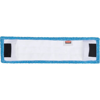 Rubbermaid Commercial Adaptable Flat Mop Microfiber Pad - 19.5" Length x 5.5" Depth - MicroFiber - Blue - 12 / Carton