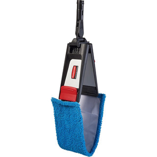 Rubbermaid Commercial Adaptable Flat Mop Microfiber Pad - 19.5" Length x 5.5" Depth - MicroFiber - Blue - 12 / Carton