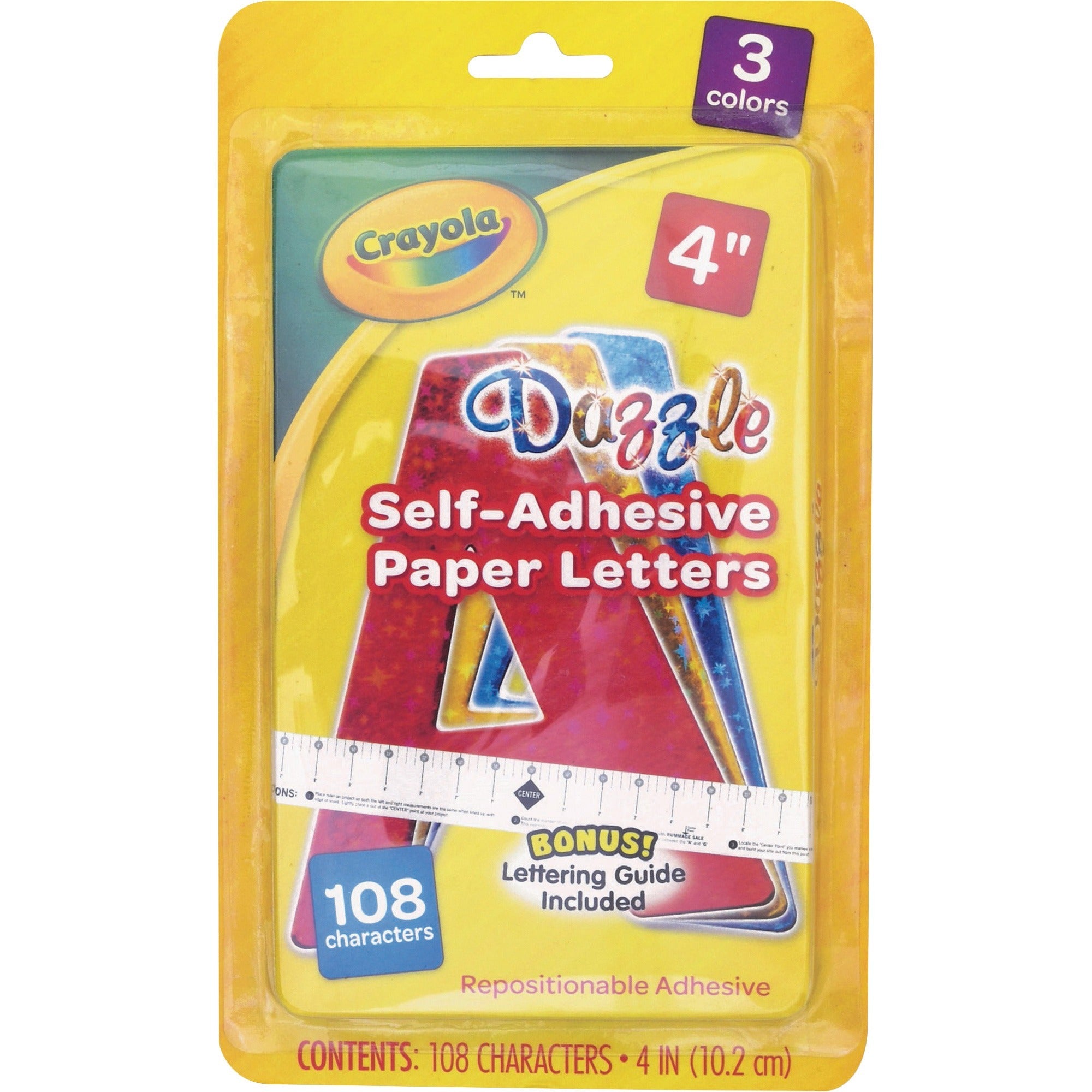 crayola-self-adhesive-paper-letters-self-adhesive-4-height-assorted-paper-108-pack_pacp1648cra - 1