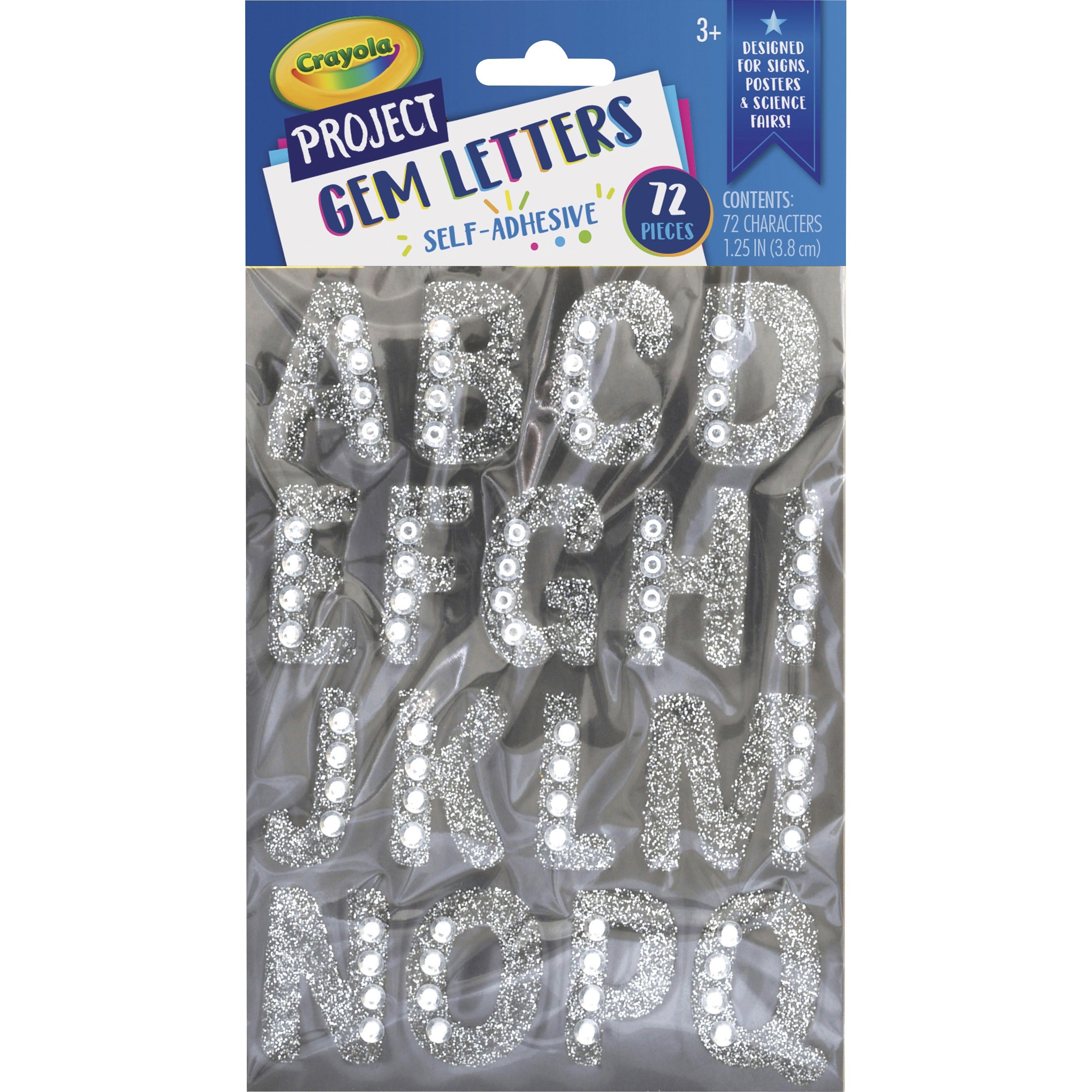 crayola-sparkling-gems-sticker-letters-self-adhesive-125-height-silver-72-pack_pacp1665cra - 1