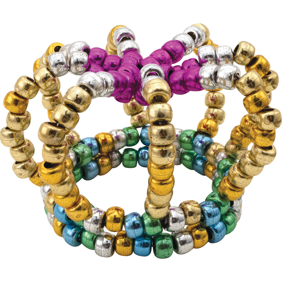 crayola-pony-beads-key-chain-project-party-classroom-necklace-bracelet-400-pieces-400-pack-assorted-metallic_pacp355403cra - 2