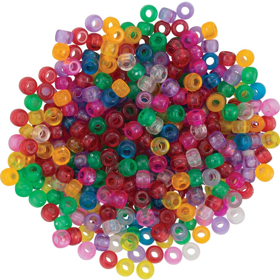 crayola-pony-beads-key-chain-party-classroom-project-necklace-bracelet-400-pieces-400-pack-assorted_pacp355211cra - 3