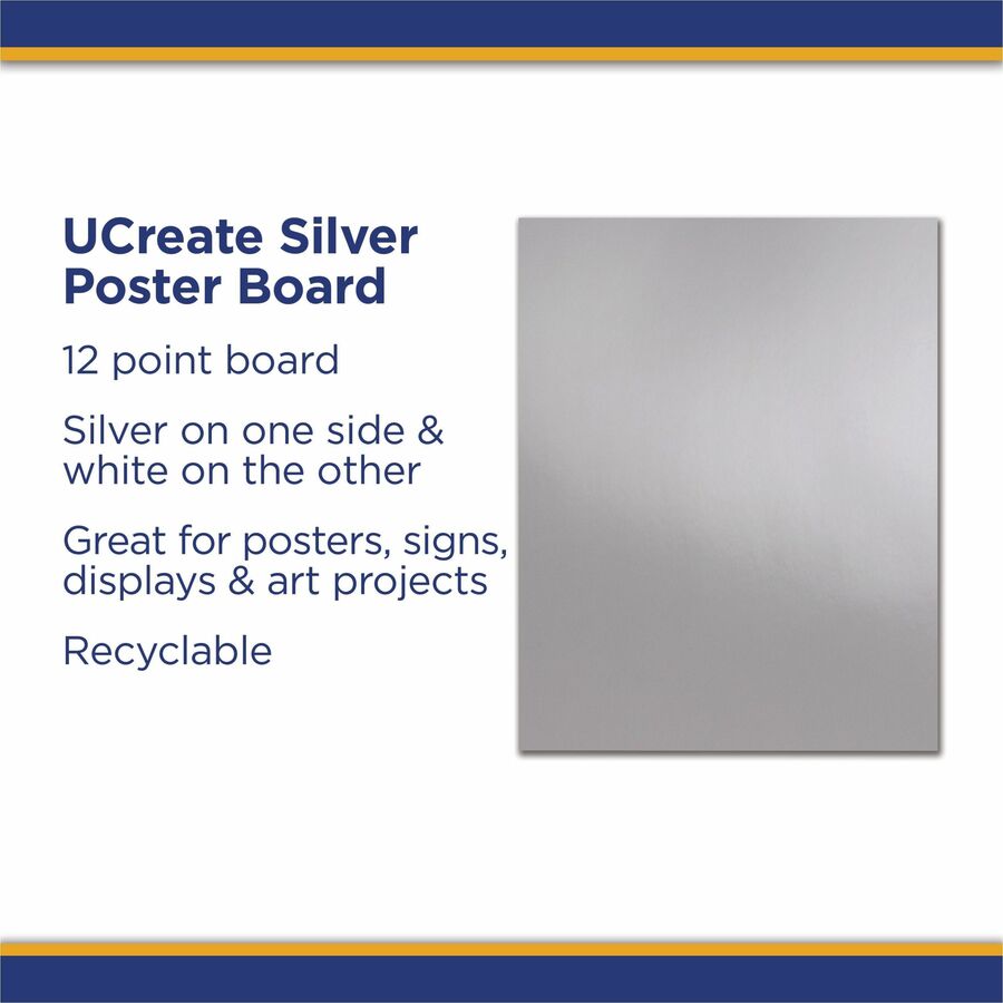 ucreate-metallic-poster-board-classroom-poster-mounting-project-25-carton-gray_pacp54991 - 2
