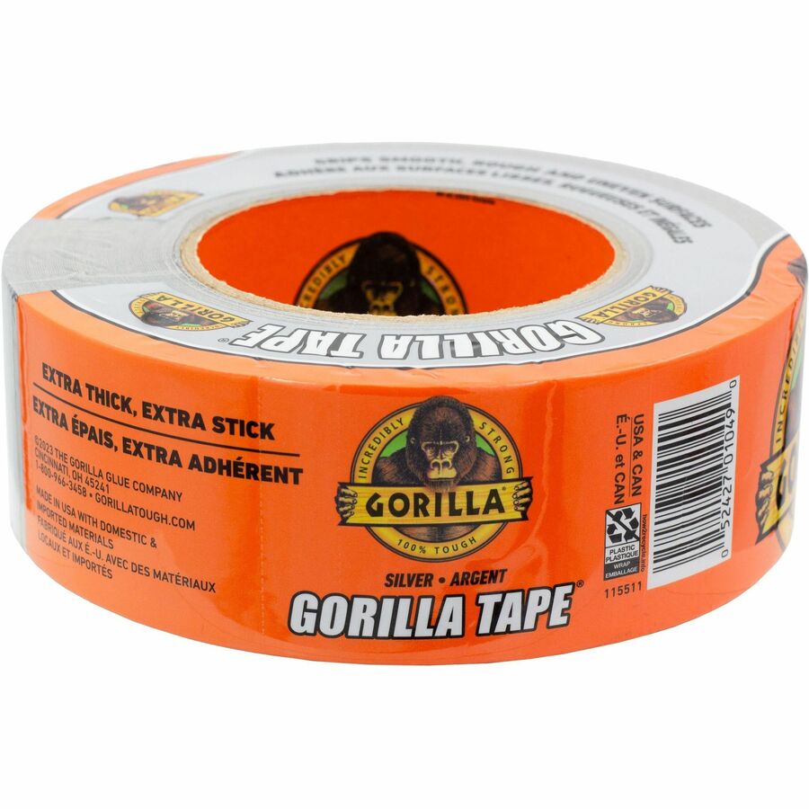 Gorilla Tape - 30 yd Length x 1.88" Width - 1 Each - Silver