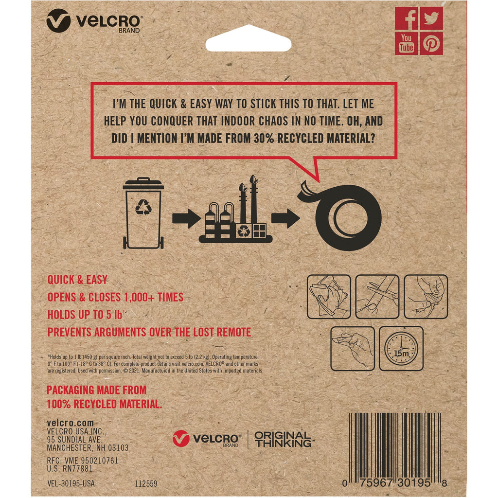 velcro-eco-collection-adhesive-backed-tape-10-ft-length-x-088-width-1-each-white_vek30195 - 2