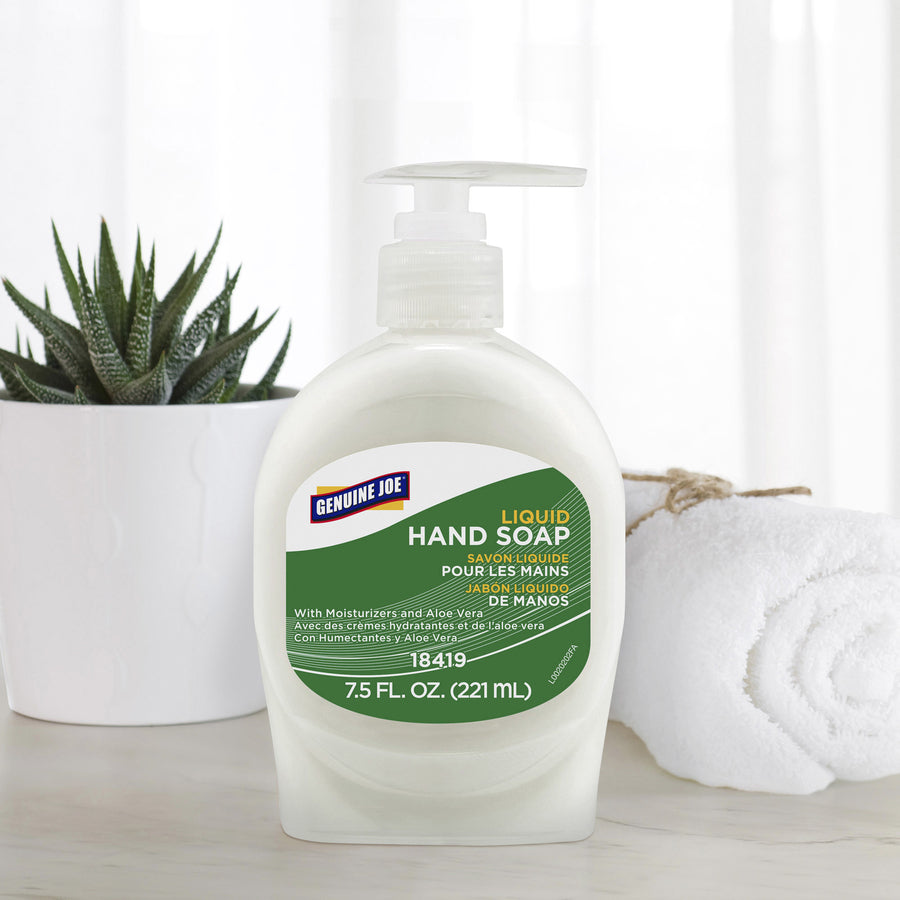 genuine-joe-lotion-soap-75-fl-oz-2218-ml-pump-bottle-dispenser-hand-skin-white-anti-irritant-12-carton_gjo18419ct - 6