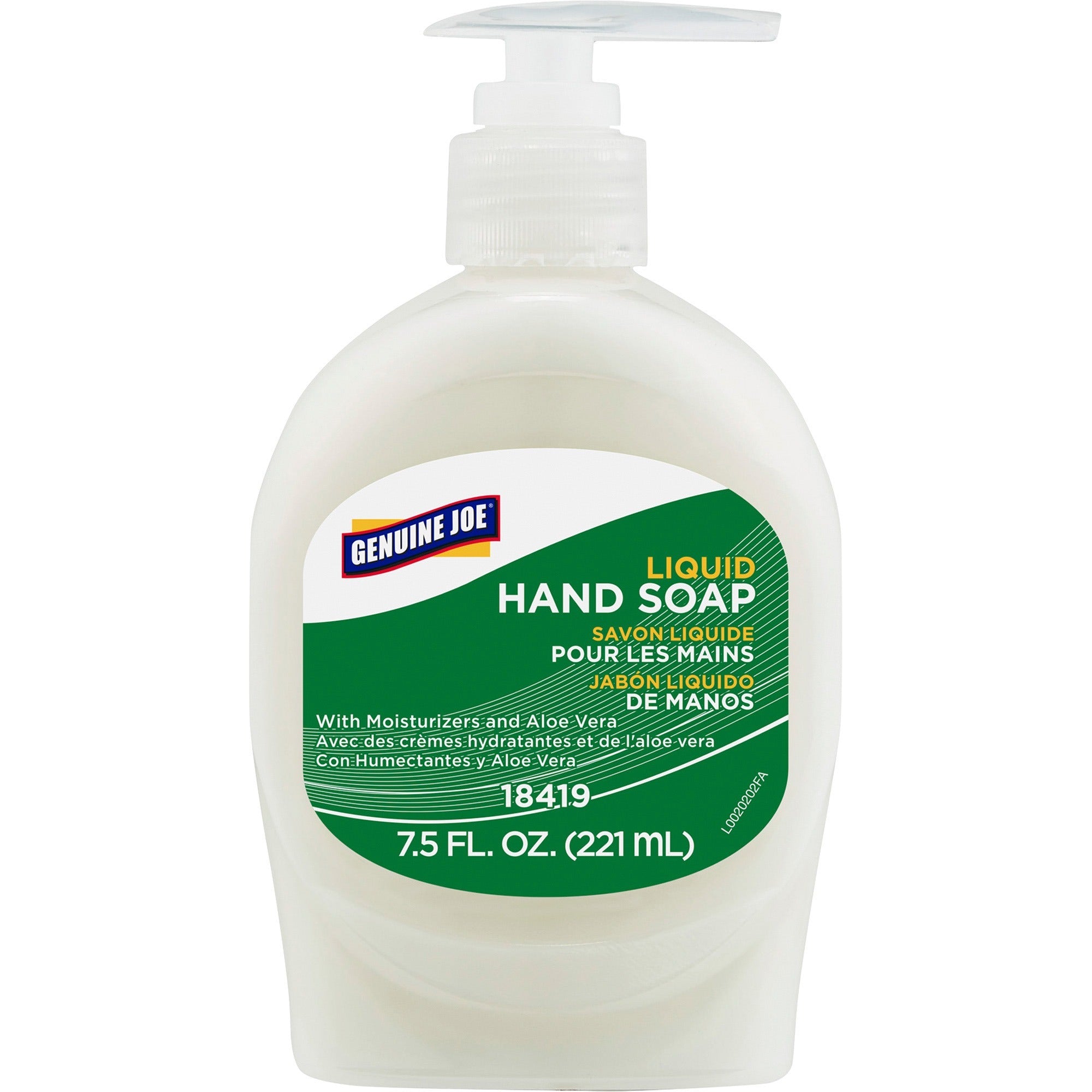 genuine-joe-lotion-soap-75-fl-oz-2218-ml-pump-bottle-dispenser-hand-skin-white-anti-irritant-12-carton_gjo18419ct - 2
