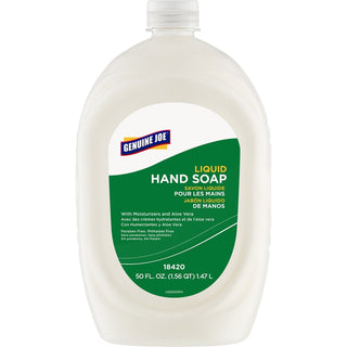 Genuine Joe Lotion Soap - 50 fl oz (1478.7 mL) - Bottle Dispenser - Hand, Skin - White - Anti-irritant - 4 / Carton