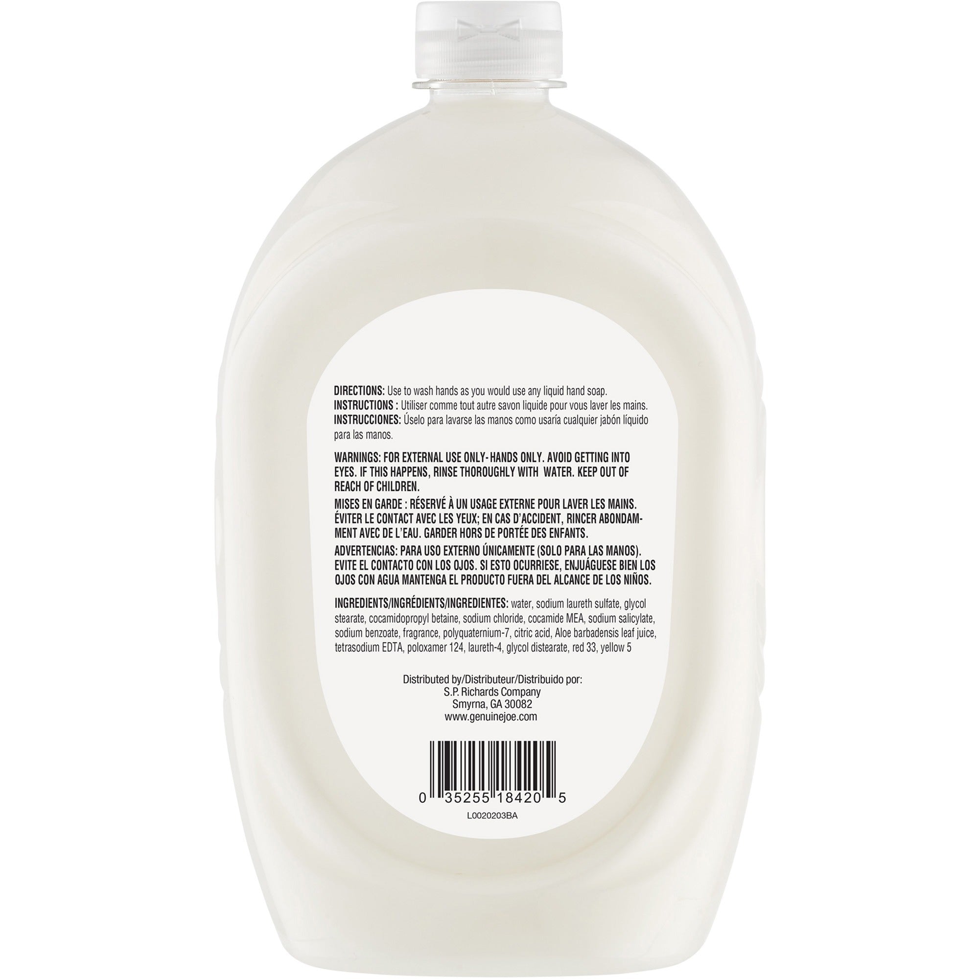 genuine-joe-lotion-soap-50-fl-oz-14787-ml-bottle-dispenser-hand-skin-white-anti-irritant-4-carton_gjo18420ct - 4