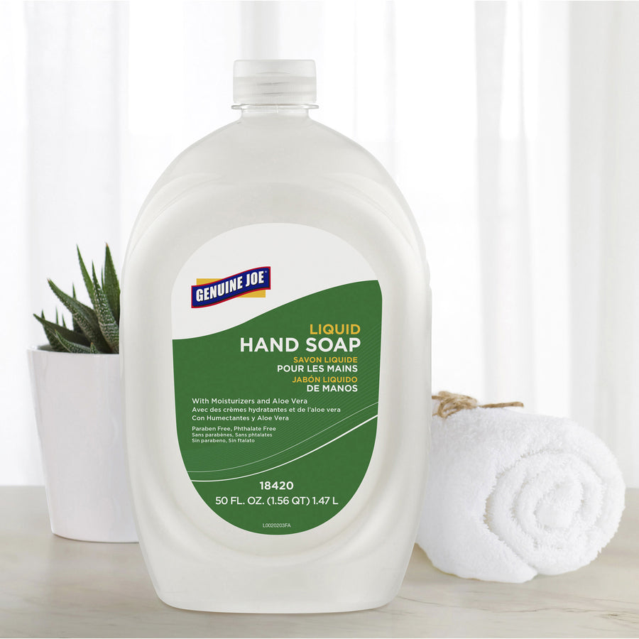 genuine-joe-lotion-soap-50-fl-oz-14787-ml-bottle-dispenser-hand-skin-white-anti-irritant-4-carton_gjo18420ct - 6