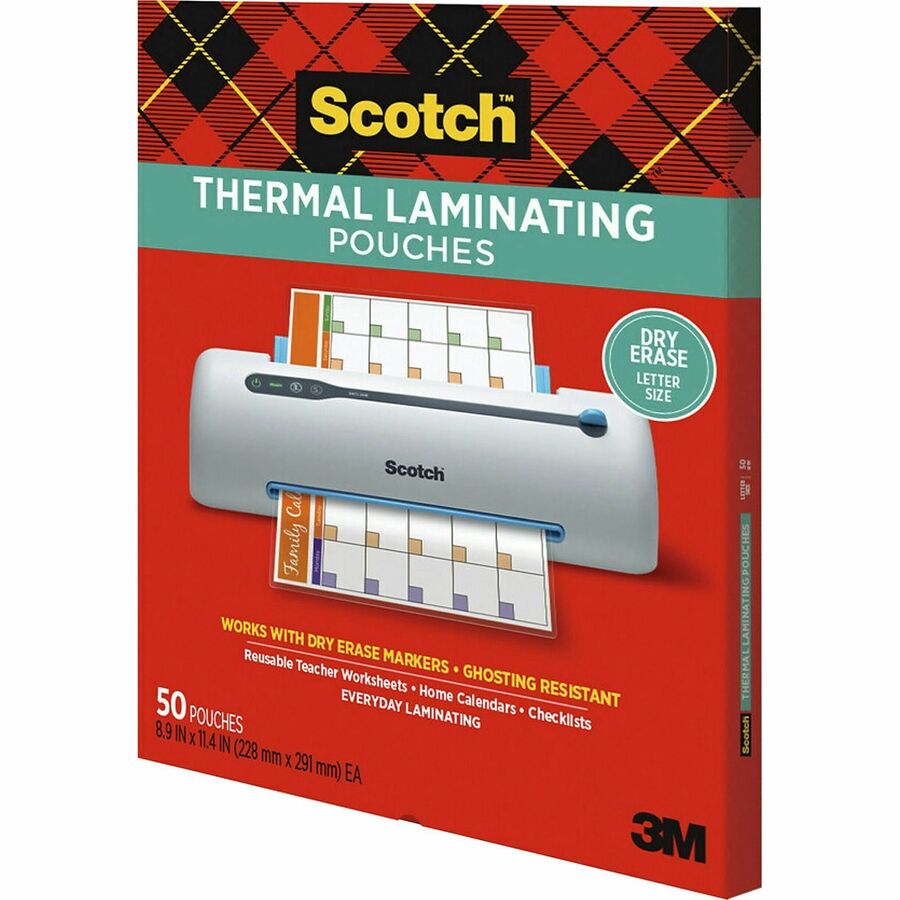 Scotch Laminating Pouch - Sheet Size Supported: Letter - Laminating Pouch/Sheet Size: 8.90" Width x 11.40" Length - for Document, Artwork, Sign, Flyer, Schedule, Certificate, Home, Office, Classroom, Paper - Photo-safe, Tear Proof, Spill Resistant -