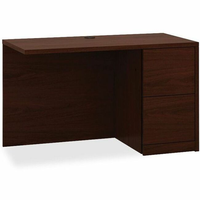 10500 Series L Workstation Return, Full-Height Right Ped, 48w x 24d x 29.5h, Mahogany