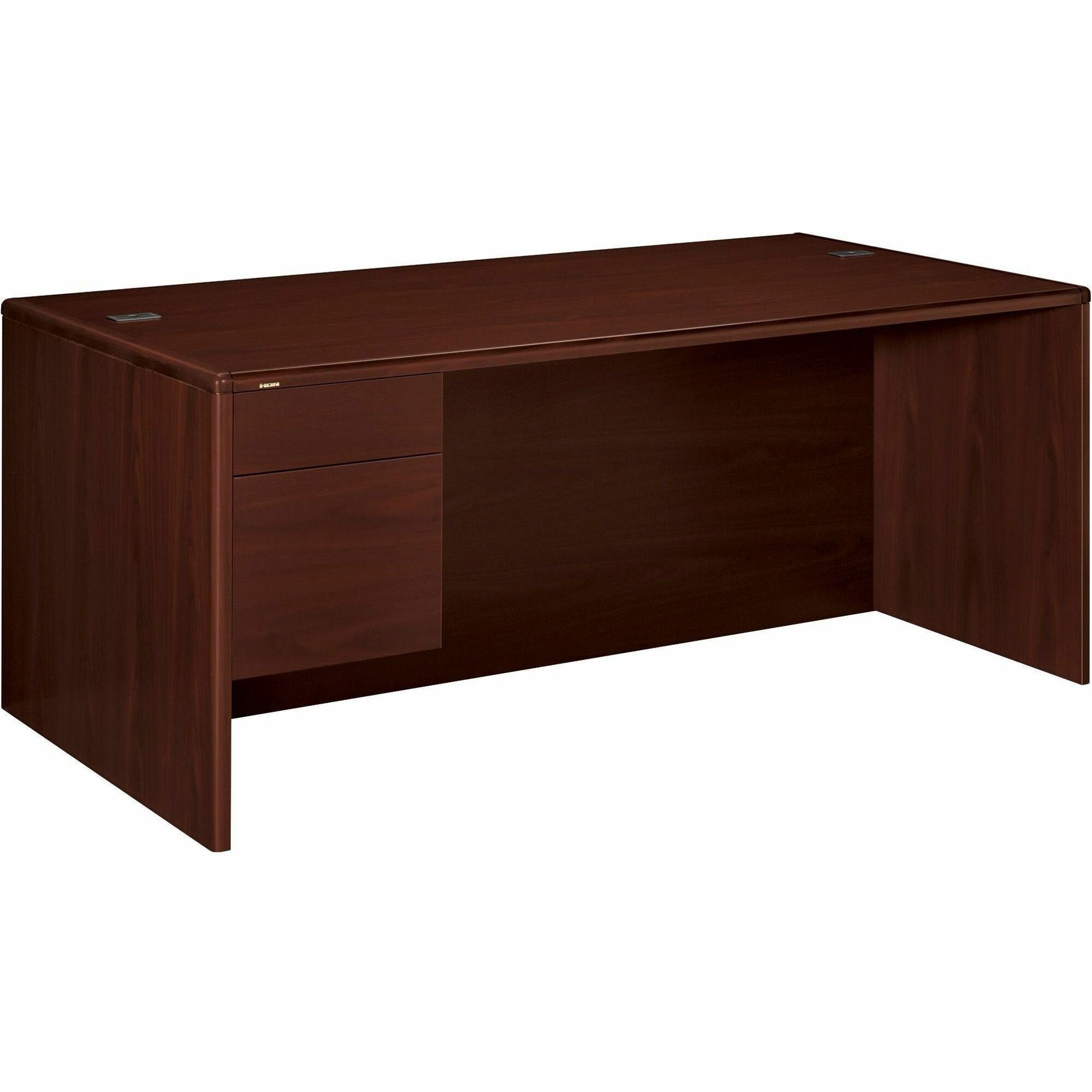 HON 10700 H10786L Pedestal Credenza - 72" x 36"29.5" - 2 x Box, File Drawer(s)Left Side - Waterfall Edge - Finish: Mahogany - 