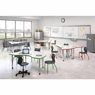 HON Build Series Ribbon Shape Tabletop - For - Table TopRibbon Top - 6 Seating Capacity - 25" to 34" Adjustment x 54" Width x 30" Depth - Sterling Ash