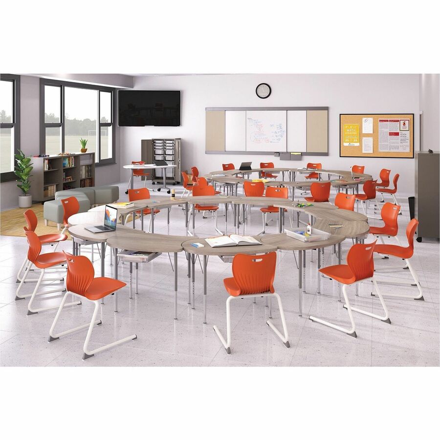 HON Build Series Rectangular Tabletop - For - Table TopRectangle Top - 25" to 34" Adjustment x 60" Width x 24" Depth - Sterling Ash