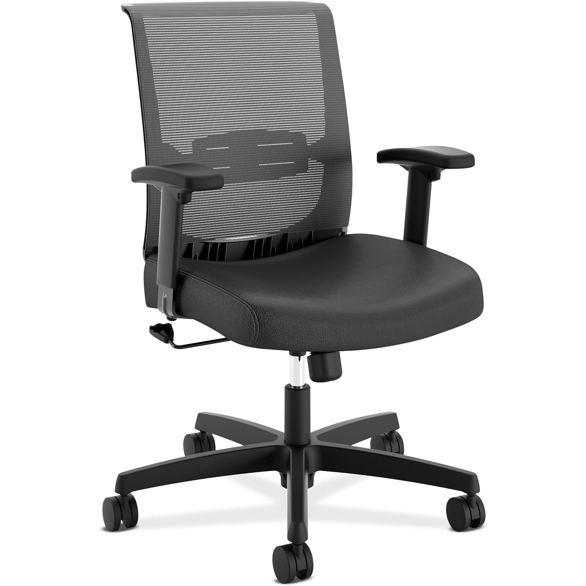 Convergence Mid-Back Task Chair, Swivel-Tilt, Supports Up to 275 lb, 15.75" to 20.13" Seat Height, Black