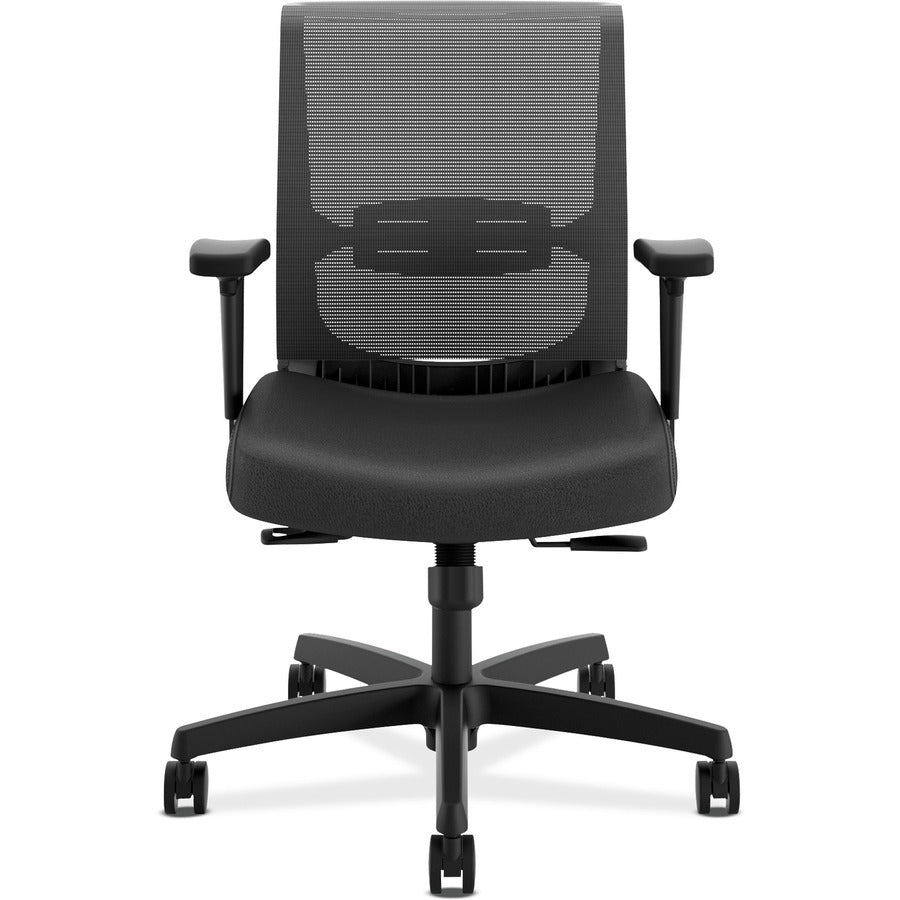 Convergence Mid-Back Task Chair, Synchro-Tilt and Seat Glide, Supports Up to 275 lb, Black