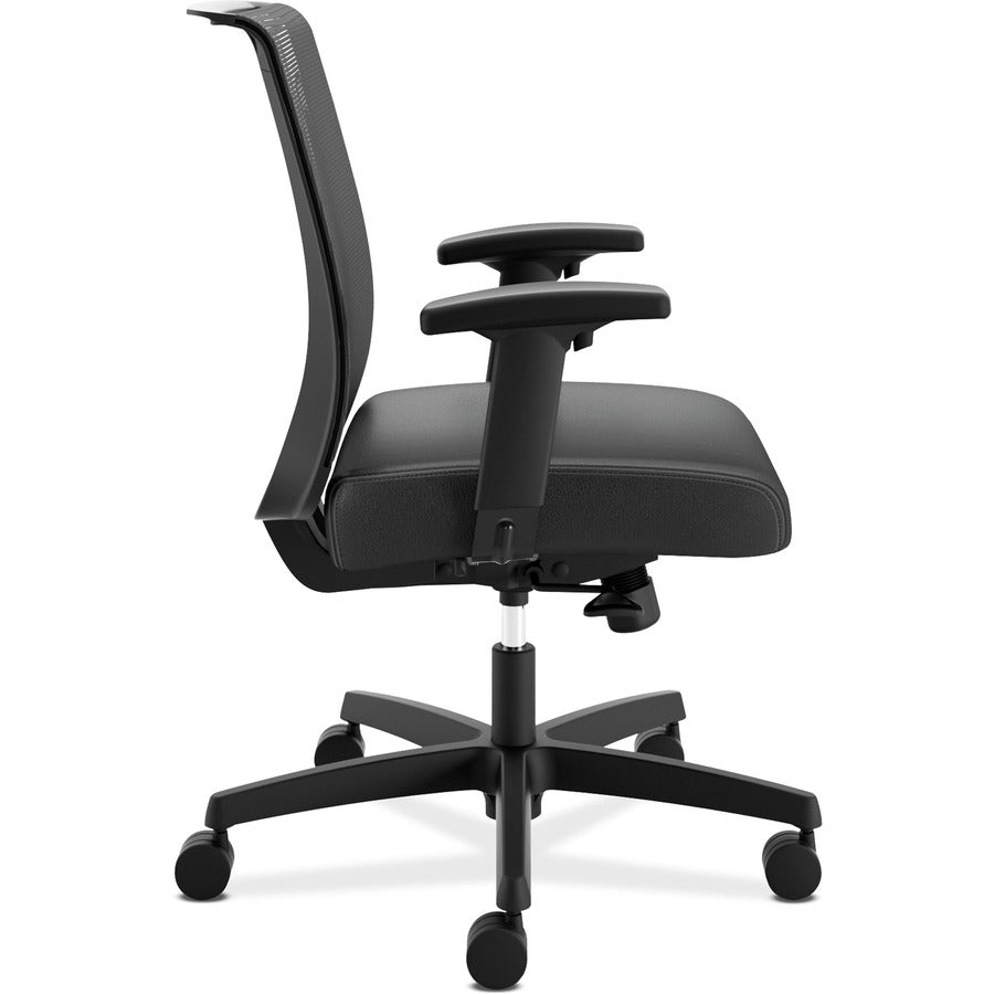Convergence Mid-Back Task Chair, Synchro-Tilt and Seat Glide, Supports Up to 275 lb, Black
