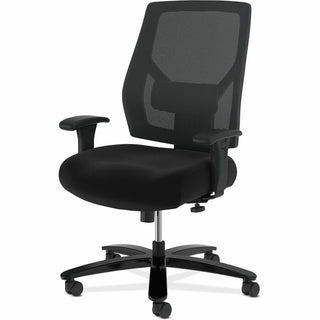 Crio Big and Tall Mid-Back Task Chair, Supports Up to 450 lb, 18" to 22" Seat Height, Black