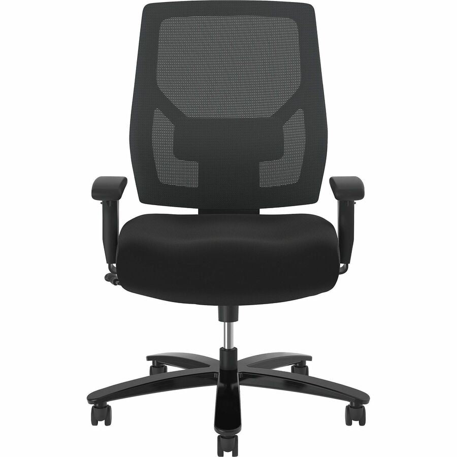 Crio Big and Tall Mid-Back Task Chair, Supports Up to 450 lb, 18" to 22" Seat Height, Black