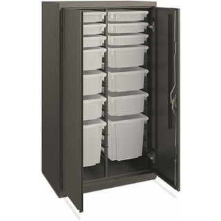 HON Flagship HFMSC185230RWB Storage Cabinet - 30" x 52" - Lockable, Leveling Glide, Removable Lock, Key Lock, Modular - Charcoal - Charcoal