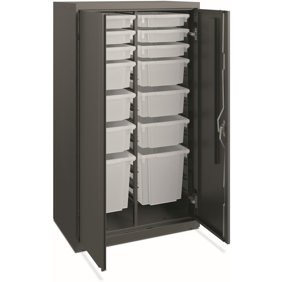 HON Flagship HFMSC185230RWB Storage Cabinet - 30" x 52" - Lockable, Leveling Glide, Removable Lock, Key Lock, Modular - Charcoal - Charcoal