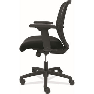HON Gateway Chair - Black Fabric Seat - Black Mesh Back - Black Nylon Frame - Mid Back - 5-star Base - Black - Armrest