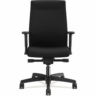 Ignition 2.0 Upholstered Mid-Back Task Chair With Lumbar, Supports Up to 300 lb, 17" to 22" Seat Height, Black