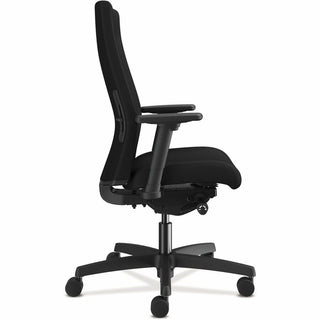 Ignition 2.0 Upholstered Mid-Back Task Chair With Lumbar, Supports Up to 300 lb, 17" to 22" Seat Height, Black