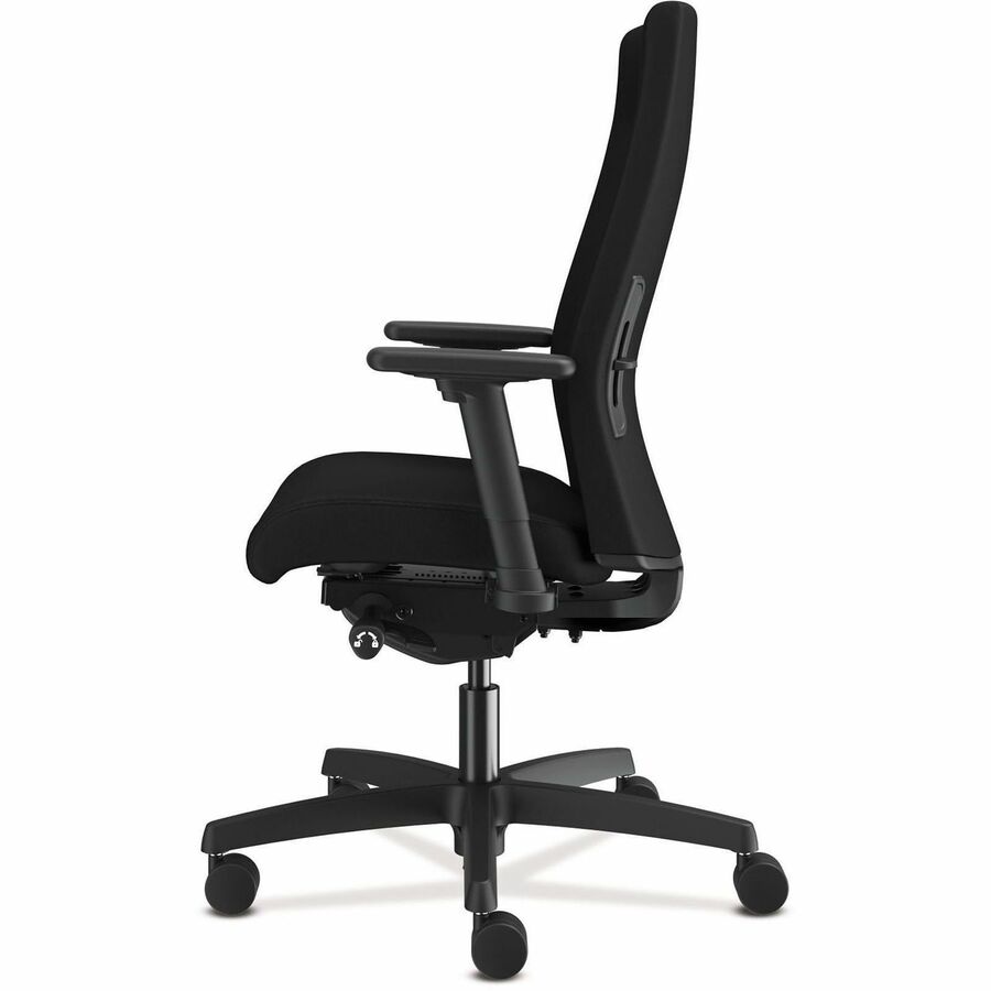 Ignition 2.0 Upholstered Mid-Back Task Chair With Lumbar, Supports Up to 300 lb, 17" to 22" Seat Height, Black