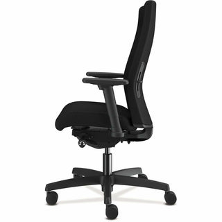 Ignition 2.0 Upholstered Mid-Back Task Chair With Lumbar, Supports Up to 300 lb, 17" to 22" Seat Height, Black