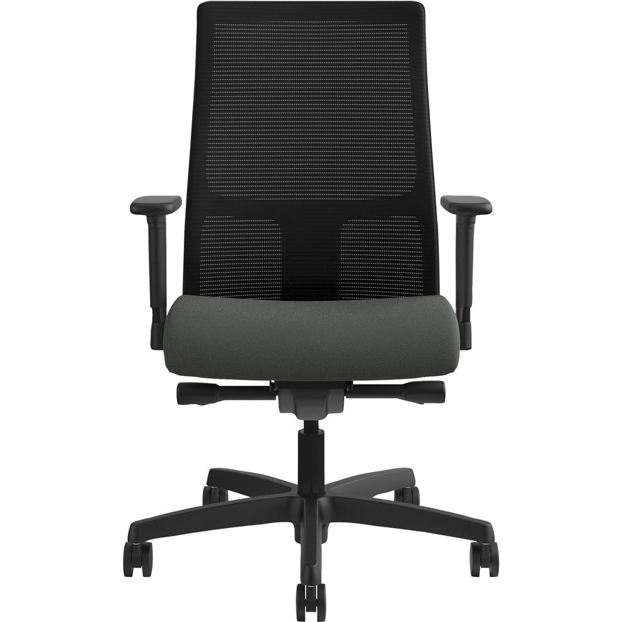 Ignition Series Mesh Mid-Back Work Chair, Supports Up to 300 lb, 17.5" to 22" Seat Height, Iron Ore Seat, Black Back/Base