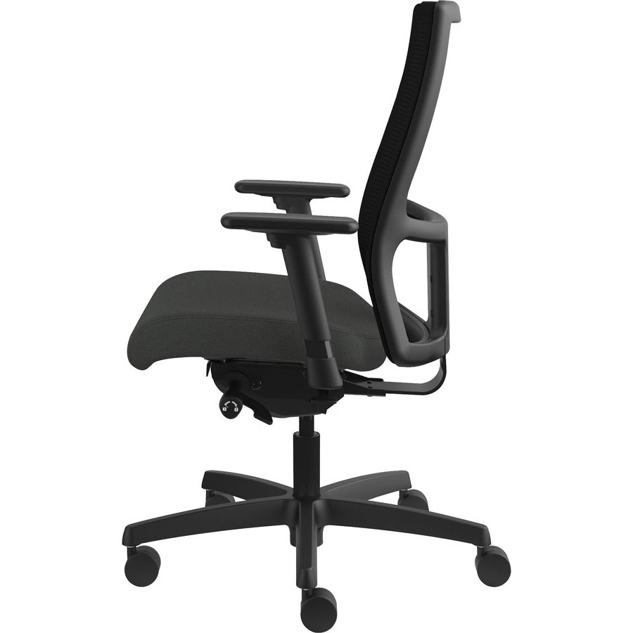 Ignition Series Mesh Mid-Back Work Chair, Supports Up to 300 lb, 17.5" to 22" Seat Height, Iron Ore Seat, Black Back/Base