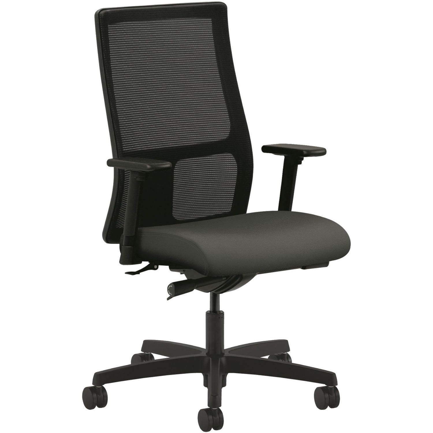 Ignition Series Mesh Mid-Back Work Chair, Supports Up to 300 lb, 17.5" to 22" Seat Height, Iron Ore Seat, Black Back/Base
