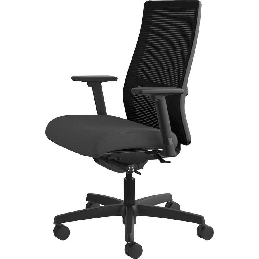 Ignition Series Mesh Mid-Back Work Chair, Supports Up to 300 lb, 17.5" to 22" Seat Height, Iron Ore Seat, Black Back/Base