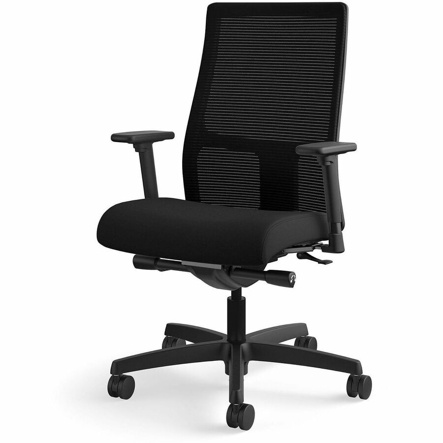 HON Ignition Chair - Black Fabric Seat - Black Mesh Back - Black Frame - Mid Back - 5-star Base - Black